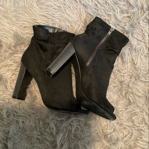 Black heeled booties